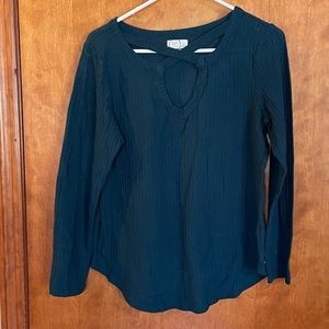 Maurices 24/7 Long Sleeve Criss Cross Neck Shirt
